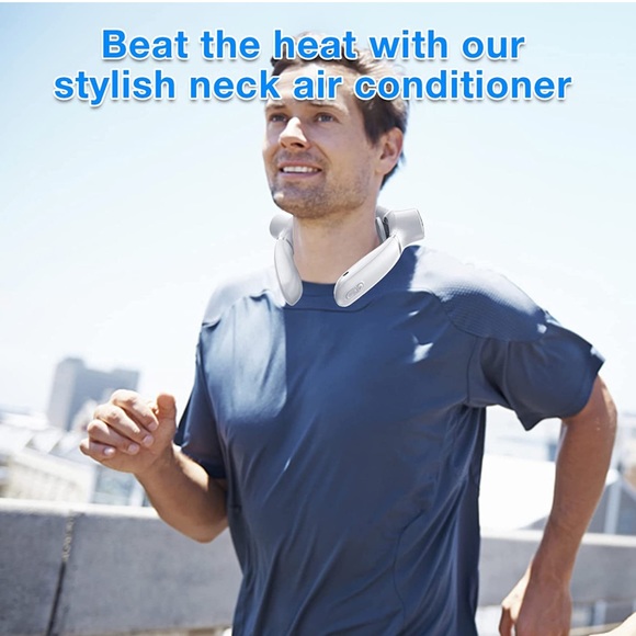 Portable Neck Fan Upgraded Neck Air Conditioner 2X Cooling Pads Rechargeable Fan - Picture 7 of 12
